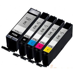 Pack 5 colors BK 25ml BKCMY 4x12.2ml for CANON Pixma MG 6851