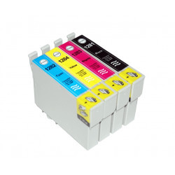 Pack 5 colors 2BK X 13ml 3x 6.6ml CMY for EPSON Stylus S 22