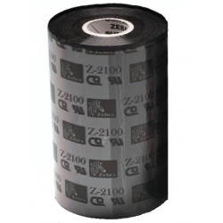Carton de 12 rubans transfert thermique noir en cire qualite 2100 60mmx450m pour ZEBRA 110Xi4
