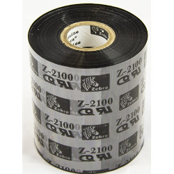 Carton de 12 rubans transfert thermique noir en cire qualite 2100 80mmx450m pour ZEBRA ZE500-4