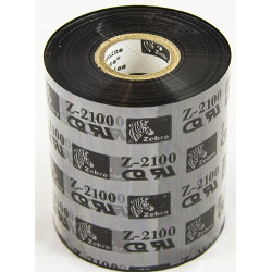 Carton de 12 rubans transfert thermique noir en cire qualite 2100 80mmx450m pour ZEBRA 110PAX4