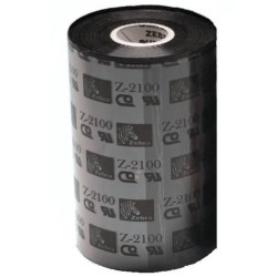 Carton de 12 rubans transfert thermique noir en cire qualite 2100 220mmx450m pour ZEBRA 220Xi4