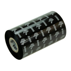 Carton de 12 ribbons qualité 2300 thermal transfer color black en cire 156mmx450m for ZEBRA ZE500-6