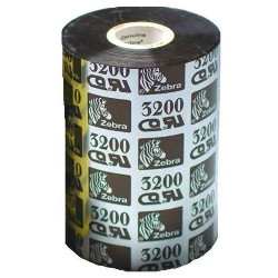 Carton de 6 rubans qualité 3200 transfert thermique, noir en cire resine 89mmx450m pour ZEBRA ZE500-6