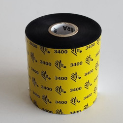 Carton de 6 rubans qualité 3400 transfert thermique, noir en cire resine 60mmx450m pour ZEBRA 105 SL