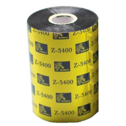Carton de 6 ribbons qualité 3400 thermal transfer, black en cire resine 174mmx450m for ZEBRA ZE500-6