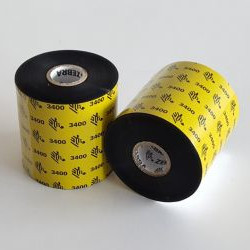 Carton de 6 rubans qualité 3400 transfert thermique, noir en cire resine 220mmx450m pour ZEBRA 220Xi4