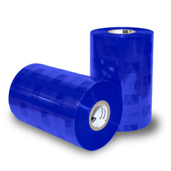 Carton de 6 rubans qualité 5319 transfert thermique couleur bleu en cire 110mmx450m pour ZEBRA ZM 600