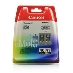 Pack CL41 color 12ml PG40 black 16ml for CANON Pixma MP 140