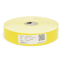 4 roul. de 350 etiquettes jaune pour bracelet 25x254mm pour ZEBRA TLP 3844-Z