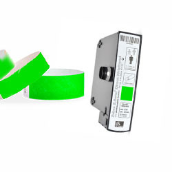 6 cartouches de 350 bracelets vert 25x254mm Zband Splash pour ZEBRA HC 100