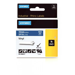 Ruban vinyl blanc sur bleu 19mm x 5.5m pour DYMO Rhino 5200