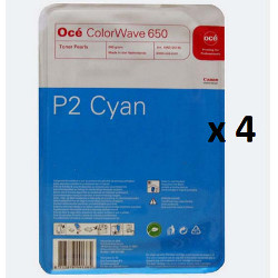 Pack de 4 toners cyan perle P2 4x500g 6874B002 pour OCE CW 650