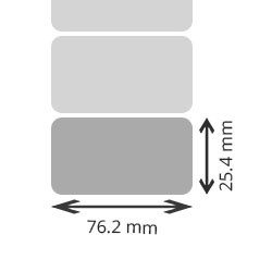 16 bobines d'etiquettes couché thermique Polypro 4000D 76.2x25.4mm 500eti pour ZEBRA RP4T