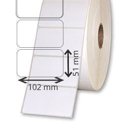 4 bobines d'etiquettes velin transfert thermique 102x51mm 2740etiq/bobine pour ZEBRA ZT 230