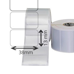 2 rolls d'etiquettes en polypropéne adhesif acrylique blanc 38x13mm 9449etiq/rolls for ZEBRA 140Xi4