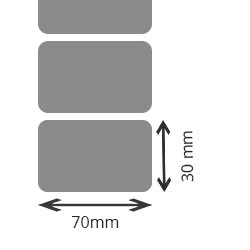 12 bobines d'etiquettes velin transfert thermique 70x30mm 2400eti/bobines pour ZEBRA TLP 3844-Z