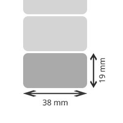 12 rolls d'etiquettes brillant argent polyester 38x19mm 3720etiq/roll for ZEBRA TLP 2824-Z