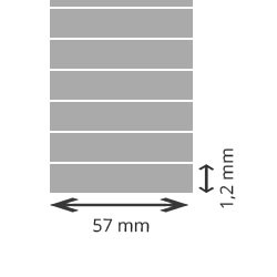 Boite de 25 tickets direct thermique 60 micron 57mm x 1.2m pour ZEBRA EM 220