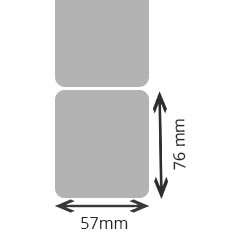 12 bobines d'etiquettes couché mat transfert thermique, 57x76mm 930eti/bobine pour ZEBRA GC 420T