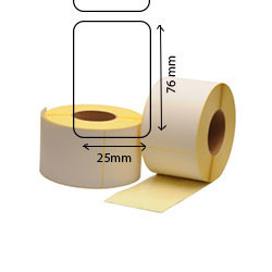 12 bobines d'etiquettes couché premium thermique, 25x76mm 930eti/bobines pour ZEBRA LP 2824 Plus