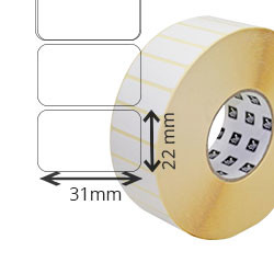 12 rolls d'etiquettes couché premium thermique, 31x22mm 2780eti/rolls for ZEBRA LP 2824 Plus