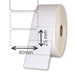 2 rolls d'etiquettes en polypropéne adhesif acrylique blanc 40x25mm 5940etiq/rolls for ZEBRA Z4M Plus