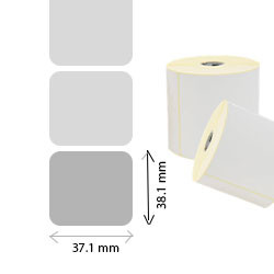 20 rouleaux d'etiquettes code barres thermique direct 37.1x38.1mm 270eti pour ZEBRA QLn220