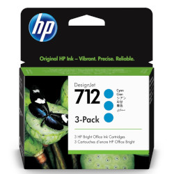 Pack n°712 inkjet cyan 3x 29ml for HP Designjet T 230