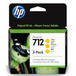 Pack n°712 inkjet yellow 3x 29ml for HP Designjet T 200