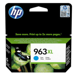 Cartouche N°963XL jet d'encre cyan 1600 pages pour HP Officejet Pro 9018