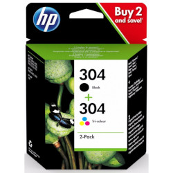 Pack N°304 black and color for HP Envy 5055
