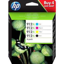 Pack N°912XL 4couleurs BKCMY 3300 pages pour HP Officejet 8012