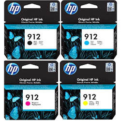 Pack N°912 4 couleurs, bk 300 pages CMY 315 pages pour HP Officejet 8012