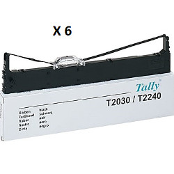 Ruban nylon noir pack de 6 pour MANNESMANN-TALLY T 2240