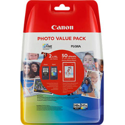 Pack PG540L black and CL541XL colors avec 50 feuilles papier photo 10x15 for CANON Pixma MG 3255