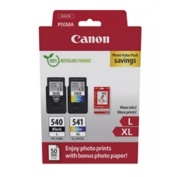Pack PG540L black and CL541XL colors avec 50 feuilles papier photo 10x15 for CANON MG 3150