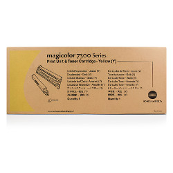Unité d'impression jaune / tambour et toner pour MINOLTA Magicolor 7300