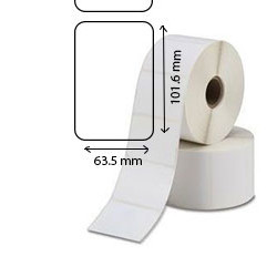 4 rouleaux papier acylique mat couché permanent 63.5x101.6mm 2200eti/Roul pour ZEBRA Z4M Plus