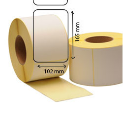 4 rollers d'etiquettes papier adhesif acrylique permanent couché, 102x165mm 3520etiq/Roul for ZEBRA ZM 600