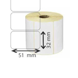 10 bobines d'etiquettes brillant blanc polyester 51x32mm 4295etiq/bobine pour ZEBRA 170PAX4