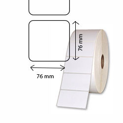 6 rolls d'etiquettes brillant blanc polyester 76x76mm 1890etiq/roll for ZEBRA ZE500-4