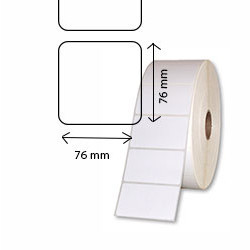 6 rolls d'etiquettes brillant blanc polyester 76x76mm 1890etiq/roll for ZEBRA Z6M Plus