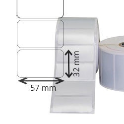 8 rolls d'etiquettes velin thermal transfer 57x32mm 4240etiq/roll for ZEBRA Z4M Plus