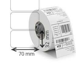 8 rolls d'etiquettes velin thermal transfer70X32mm 4240etiq/roll for ZEBRA ZM 600