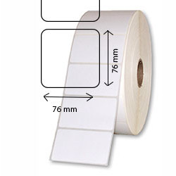 6 rolls d'etiquettes velin thermal transfer 76x76mm 1890etiq/roll for ZEBRA ZE500-4