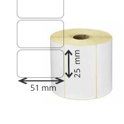 10 bobines d'etiquettes brillant blanc polyester 51X25mm 5249etiq/bobine pour ZEBRA 110PAX4