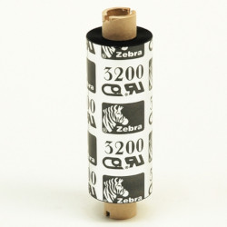 Carton de 12 rubans qualité 3200 transfert thermique, en cire resine noir 33mmx74m pour ZEBRA TLP 2824