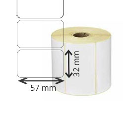 12 rolls d'etiquette couché premium thermique, 57x32mm 2100eti/rolls for ZEBRA LP 2824-Z