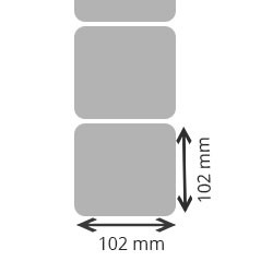 12 bobines d'etiquettes couché premium thermique, 102x102mm 700eti/bobines pour ZEBRA GX 420D